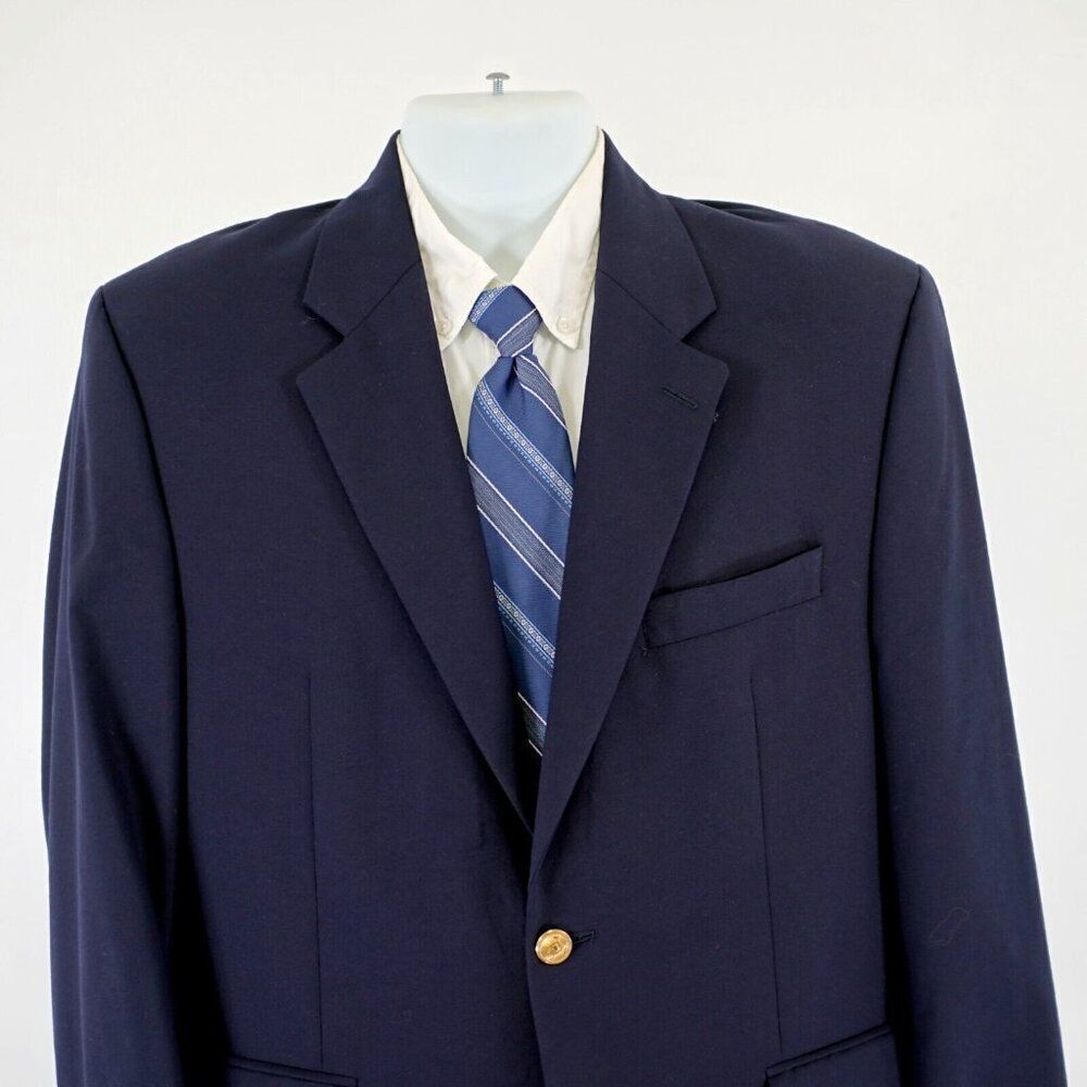 Chaps Ralph Lauren Blue Wool 2 Gold Button Blazer 40R‎ Tagged 41R